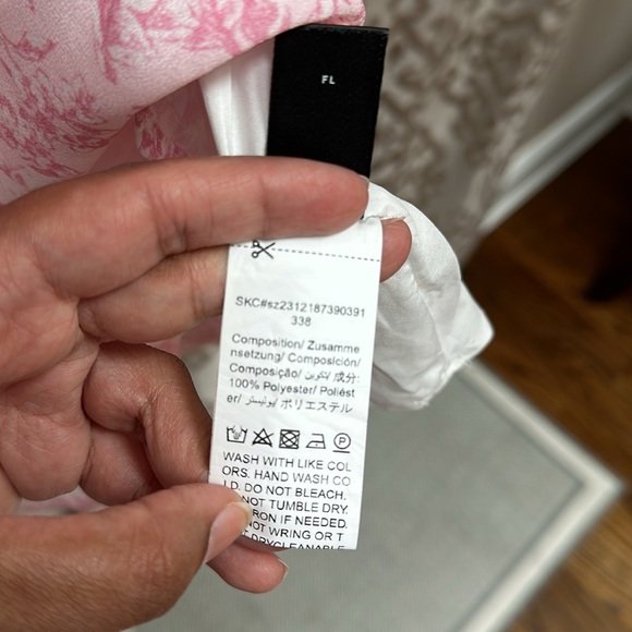 Floral Short Sleeve Maxi Dress Pink White Size XL - Picture 5 of 8